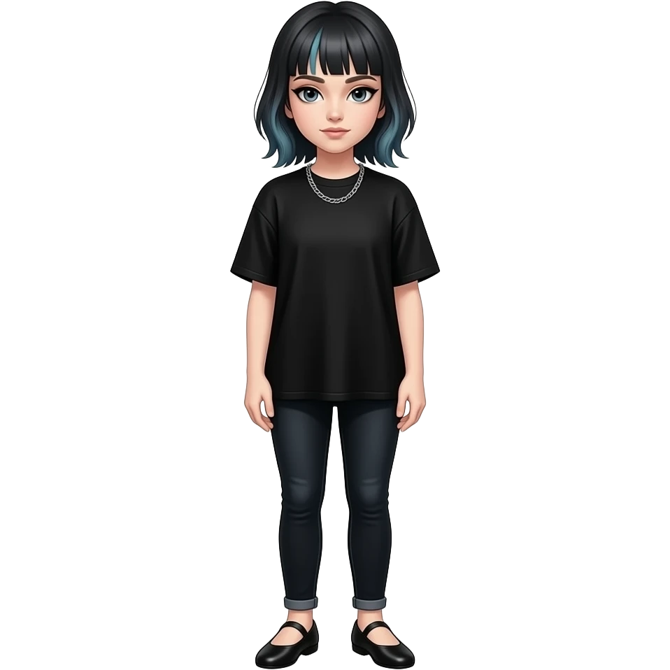 Emo girl in ballet flats emoji