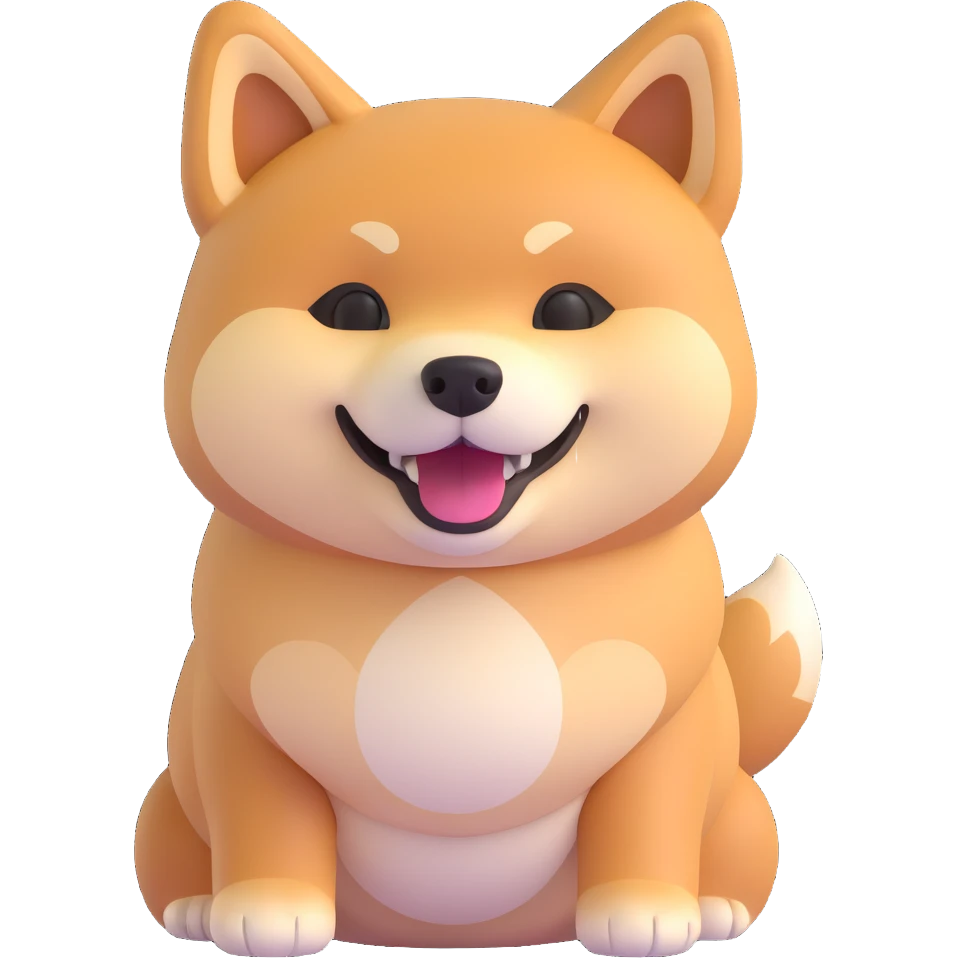 shiba inu, happy emoji