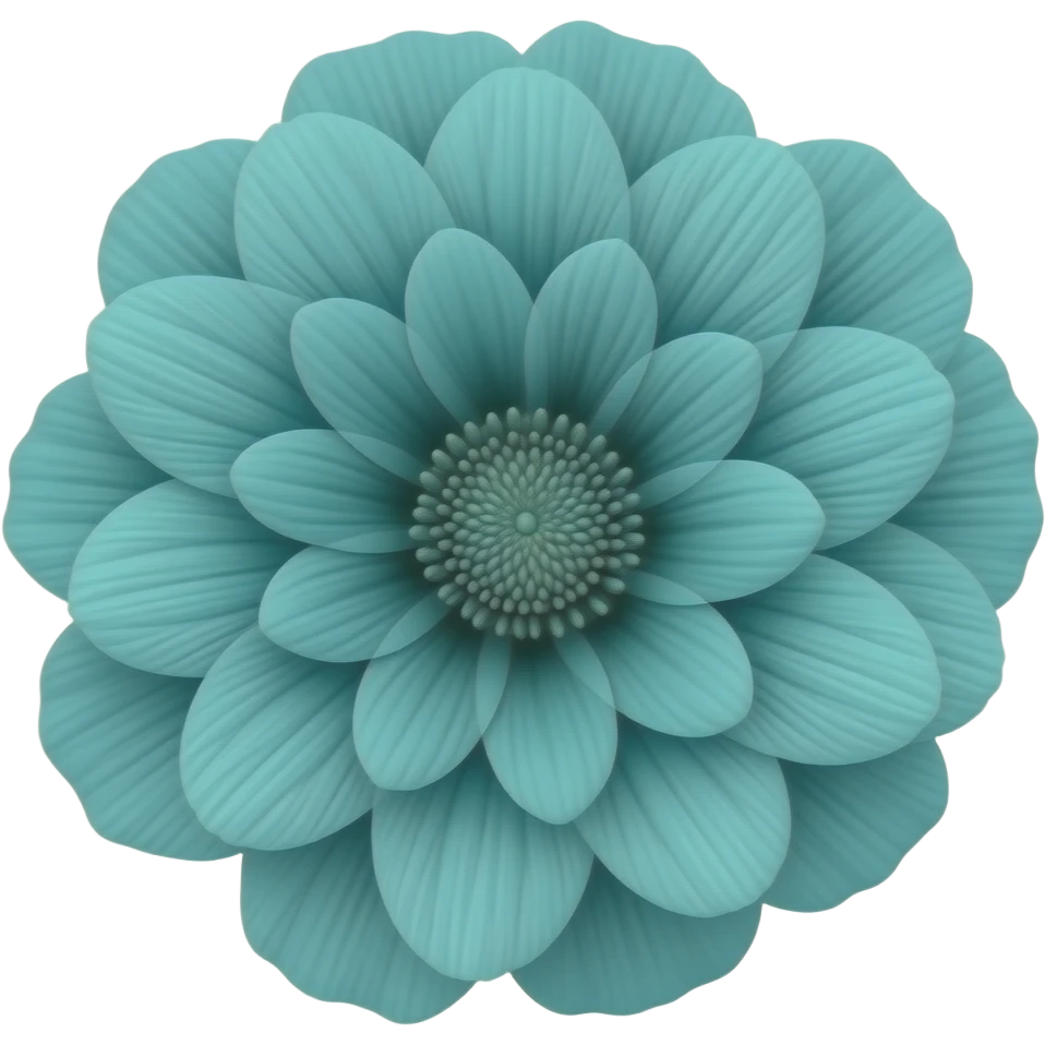 Sky teal blue pressed real flower emoji
