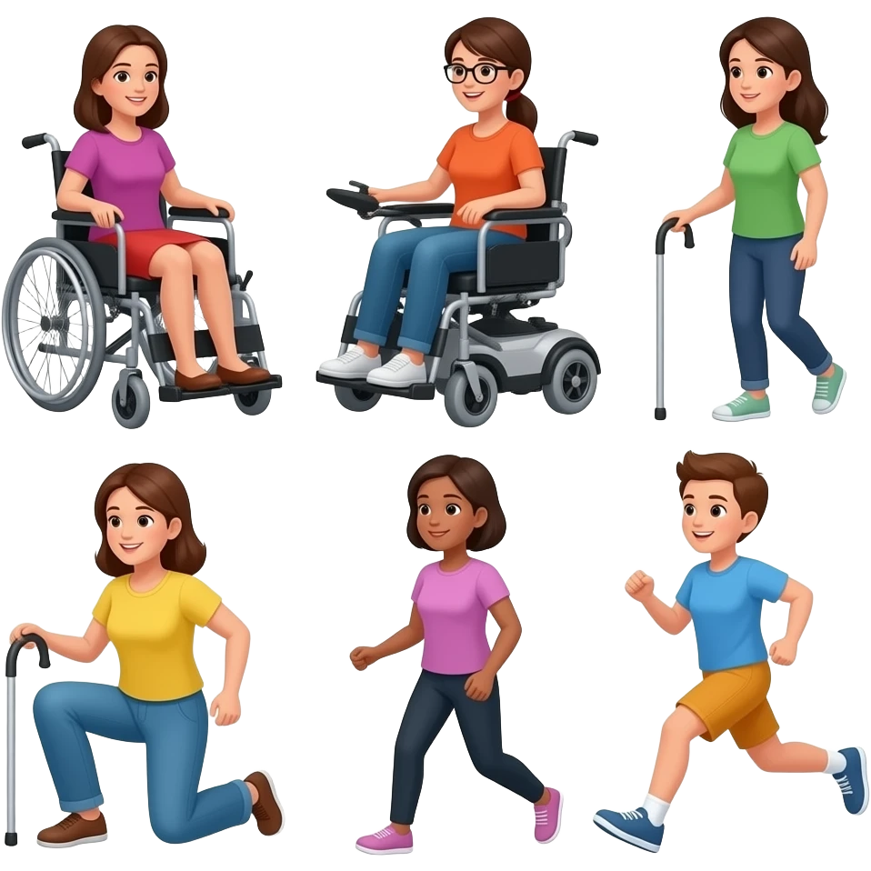 👩🏻‍🦽👩🏻‍🦼👩🏻‍🦯🧎🏻‍♀️🧍🏻‍♀️🚶🏻‍♀️🏃🏻‍♀️ emoji