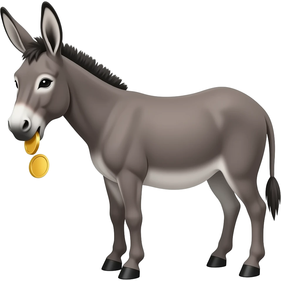 Esel der Golddukaten kackt emoji