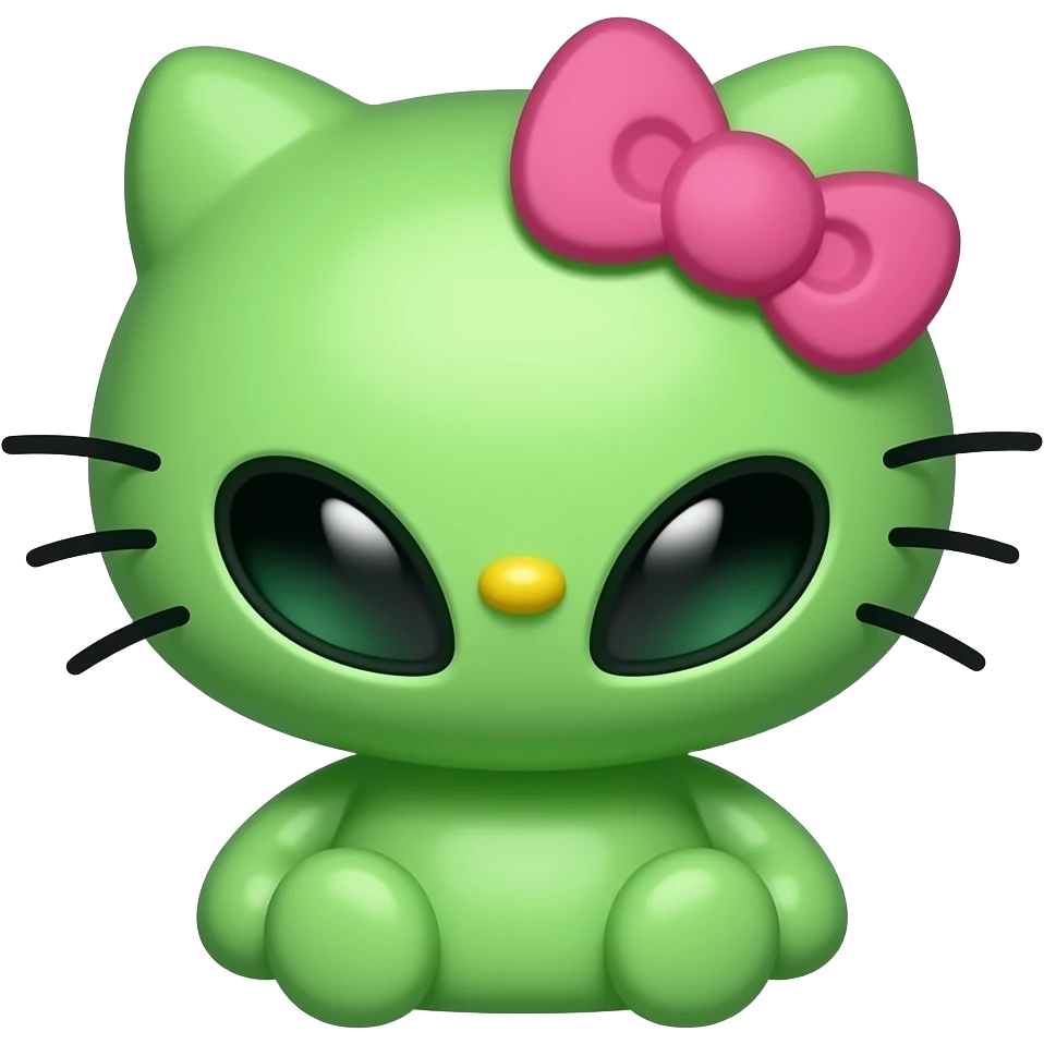 alien as hello kitty emoji