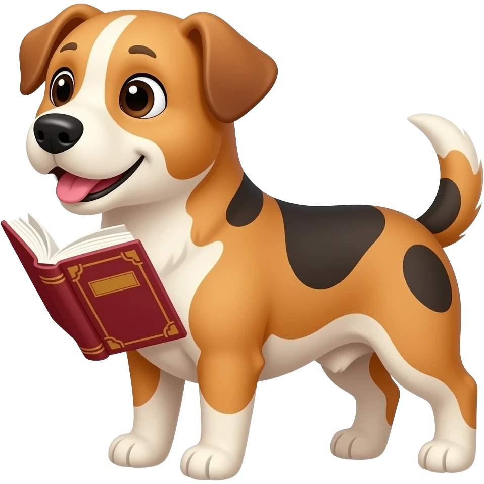 perro con un libro} emoji