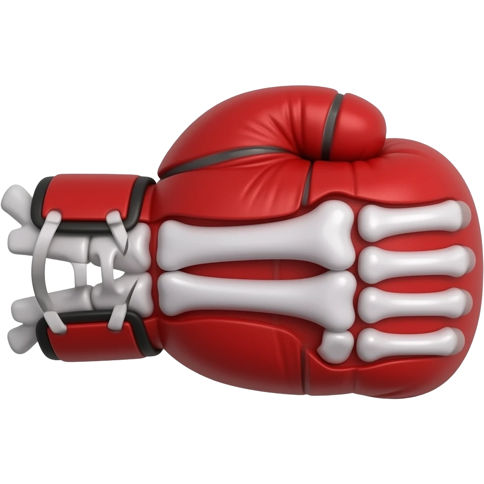 Create an emoji of broken wrist’s bones with a boxing glove emoji