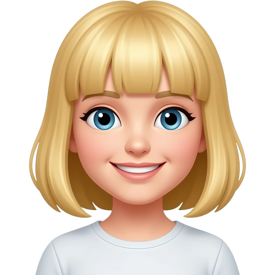 😃 yellow classic emoji with blonde bangs emoji