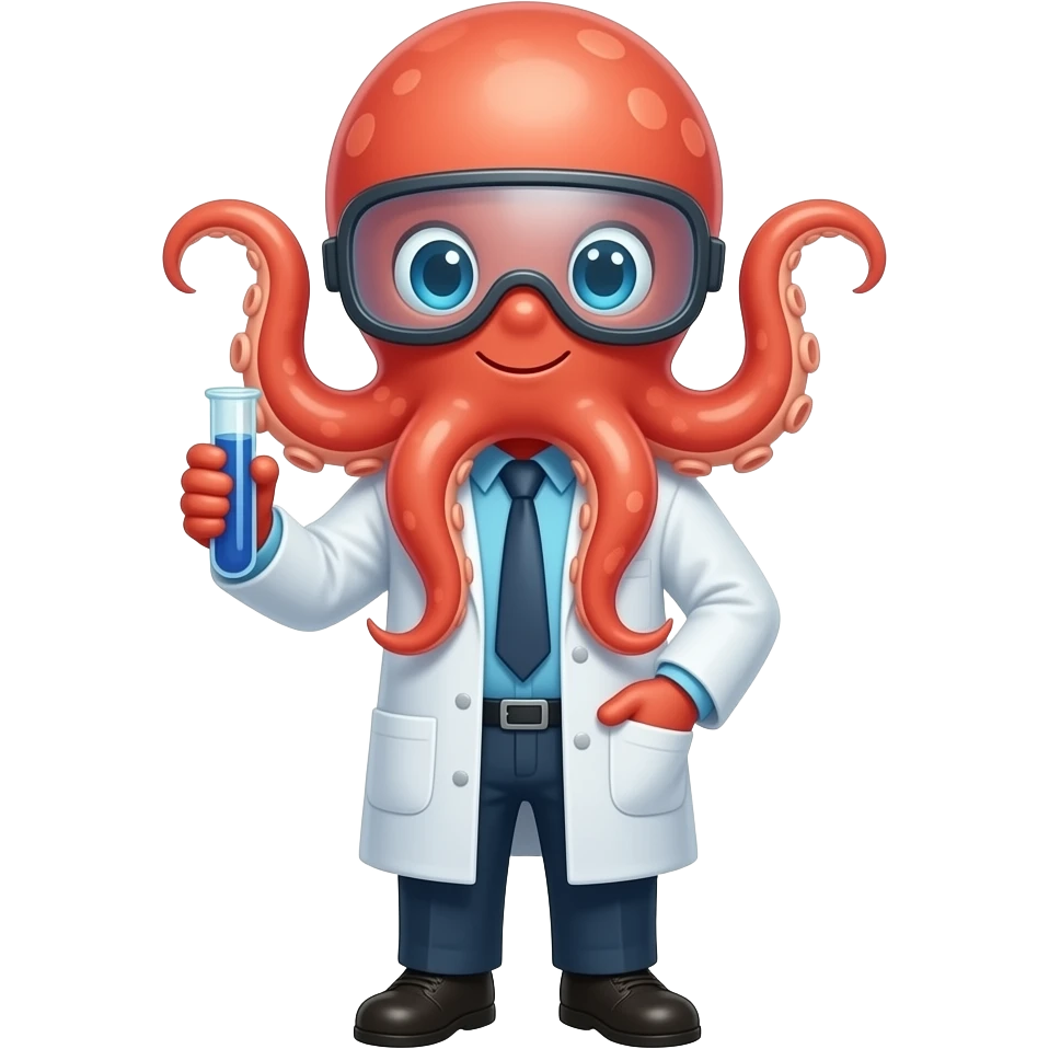 a scientist octopus emoji