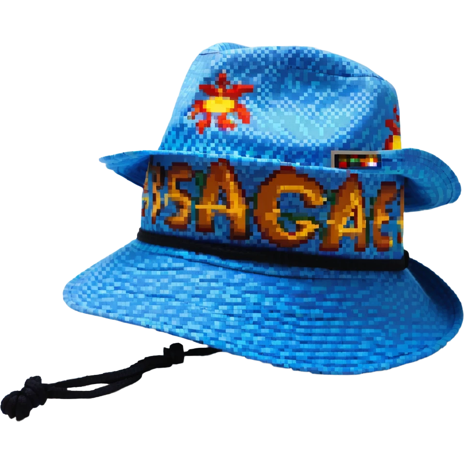 Синяя спортивная панамка со шнурком и надписью SPACEME, no background emoji