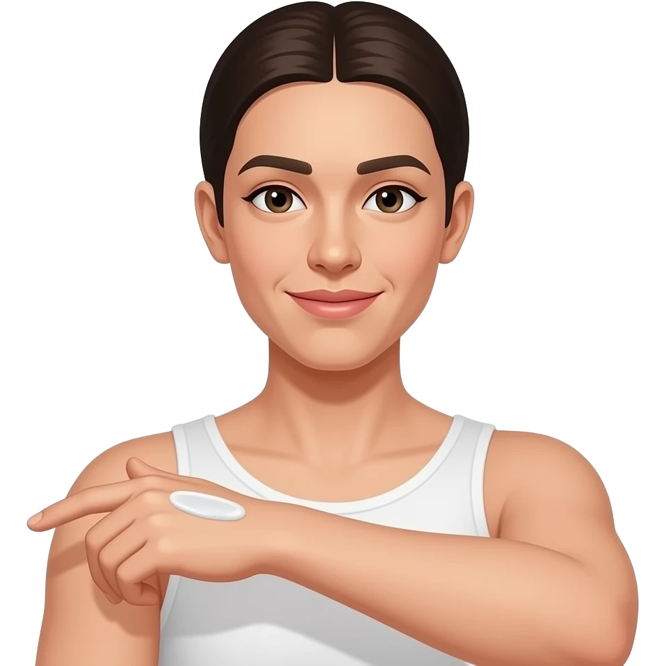 I rub the lotion on my arm emoji