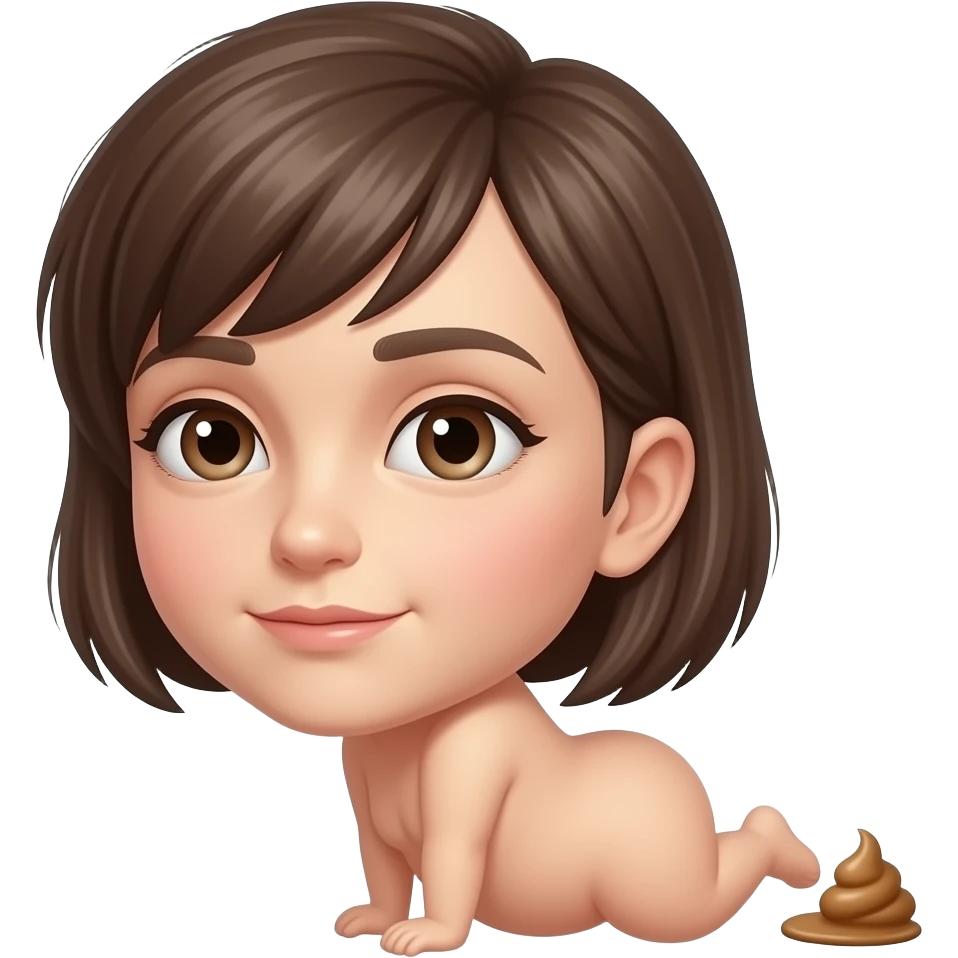 똥 싸는 단발머리여자 emoji