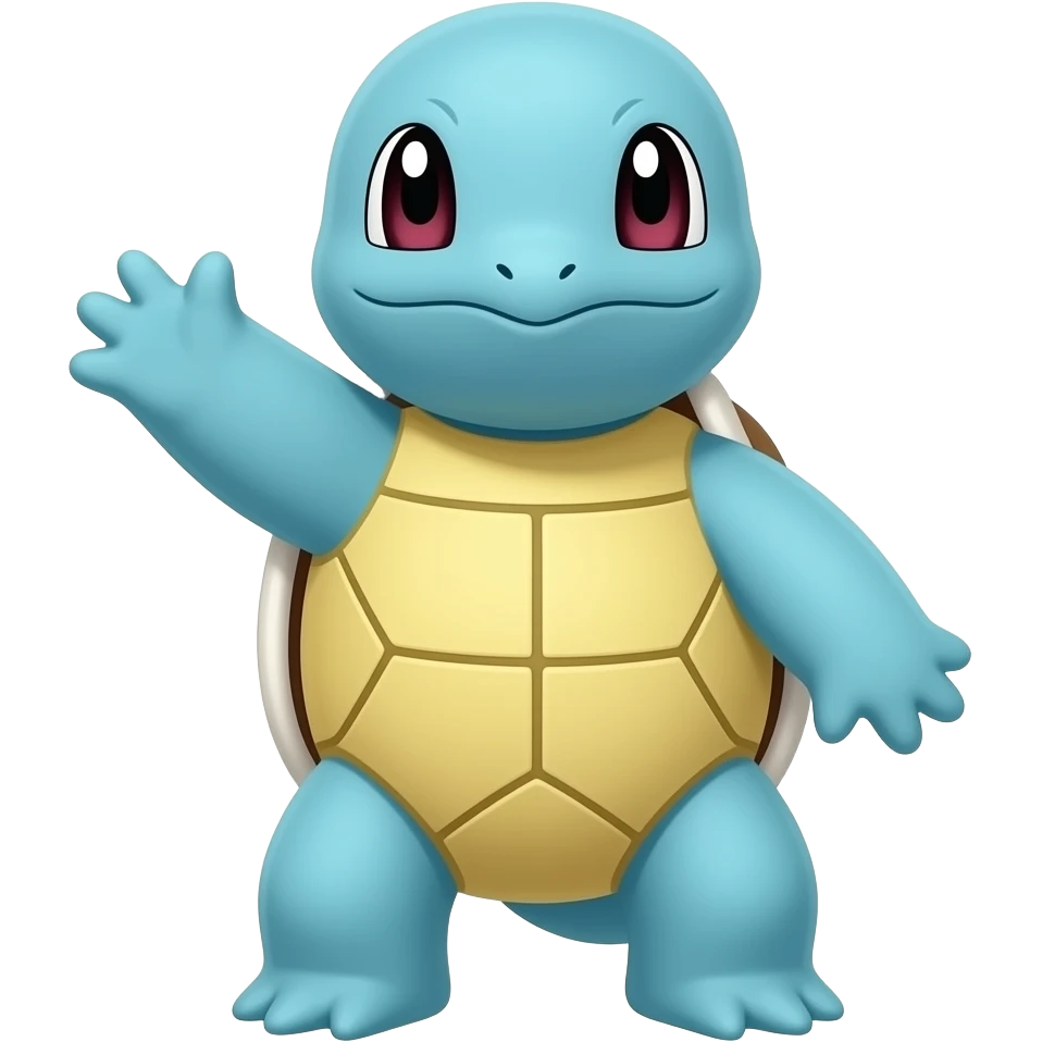 squirtle waving in pokemon art style emoji