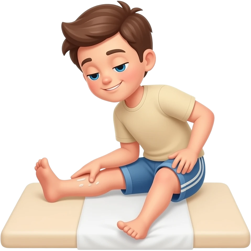 Leg massage by boy emoji