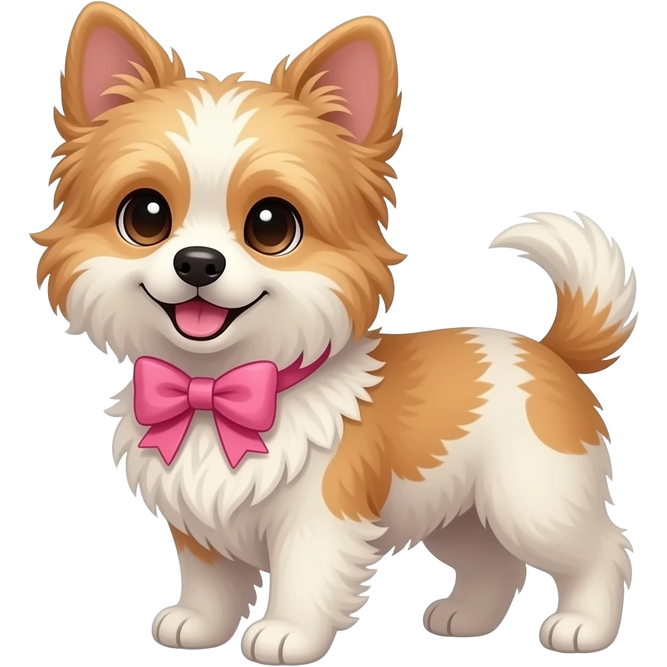 Cagnolino con fiocchettino rosa emoji