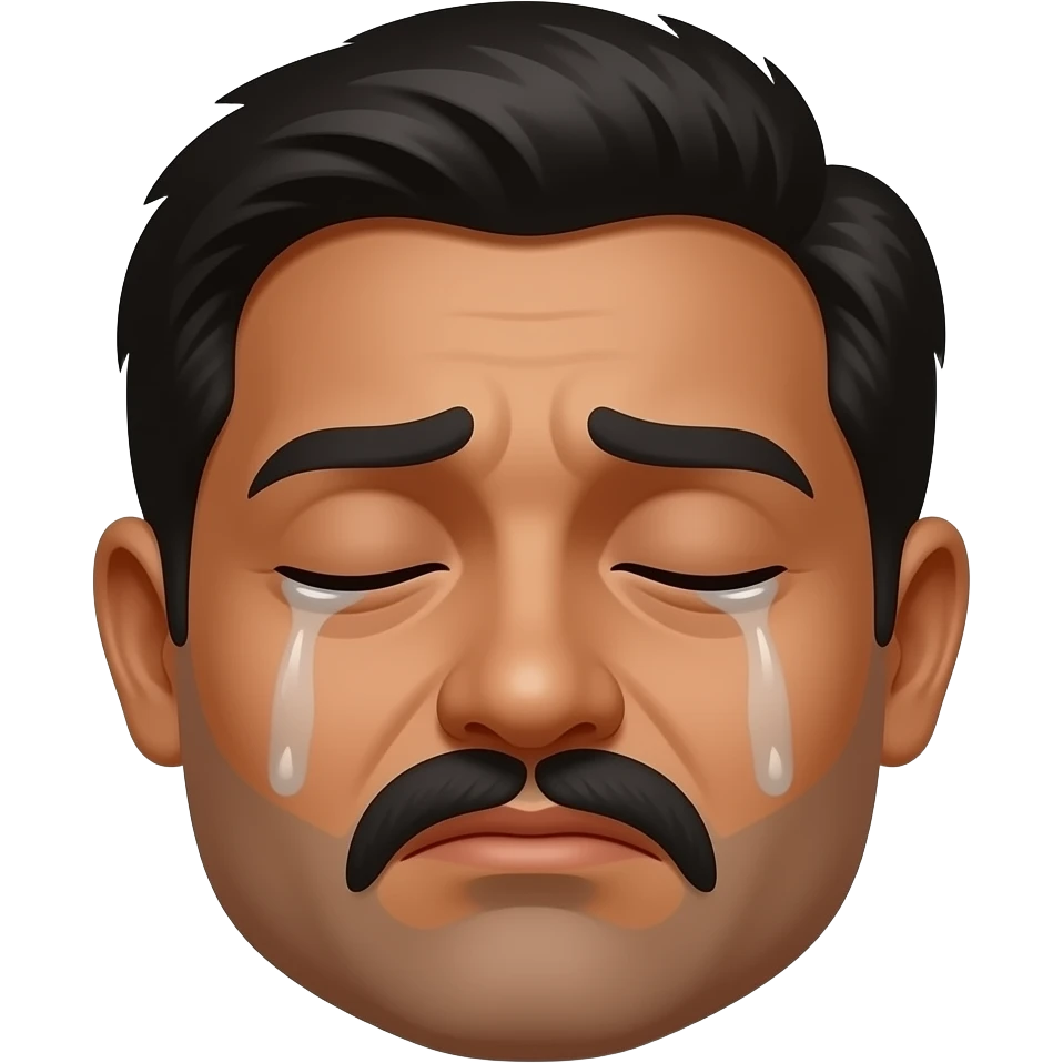 лицо бедный индус с закрытыми глазами плачет emoji