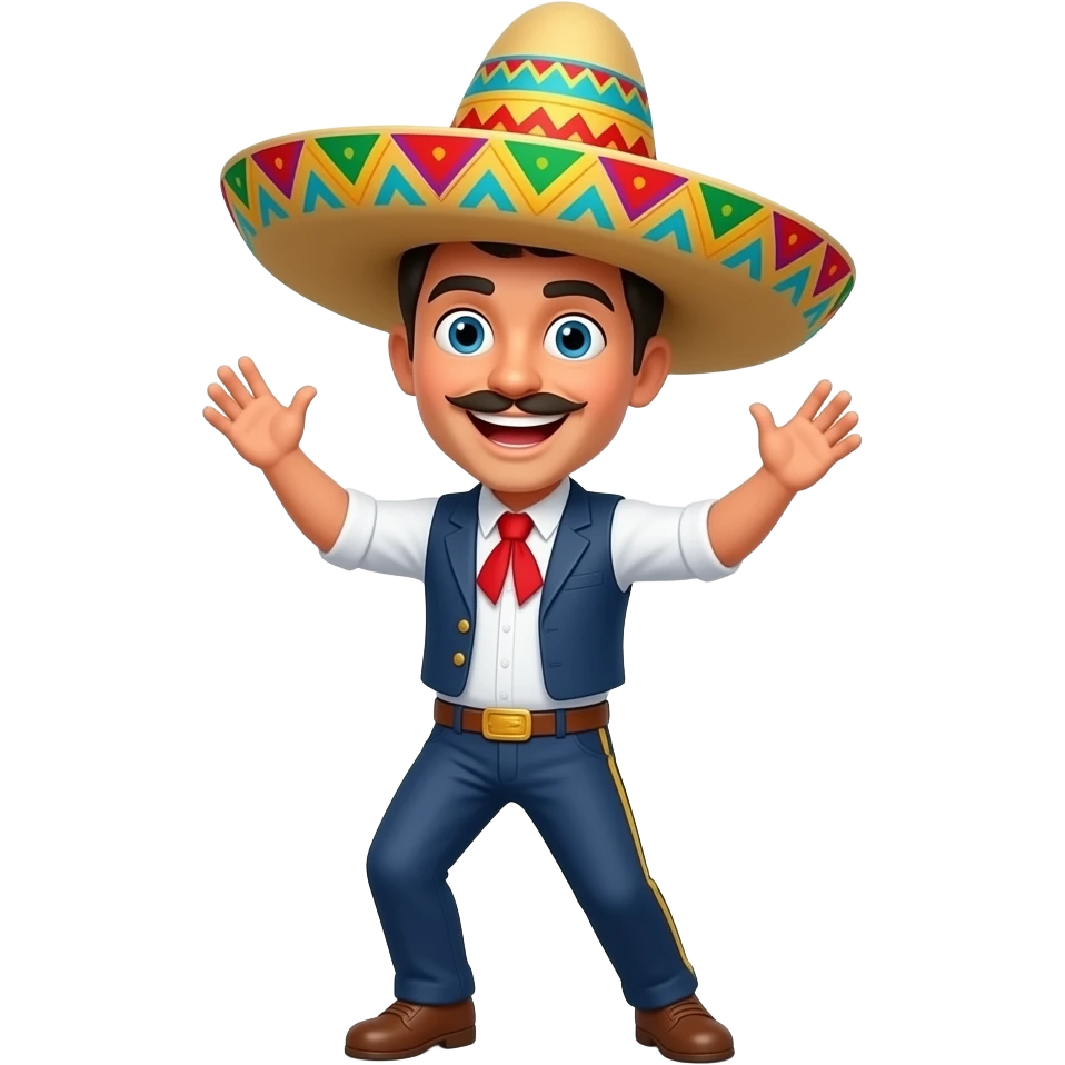 Mexican in big sombrero dancing emoji