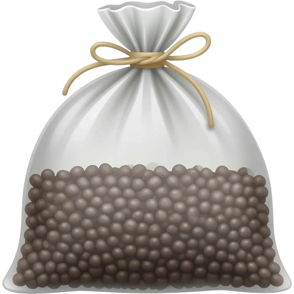 a black soil bag emoji