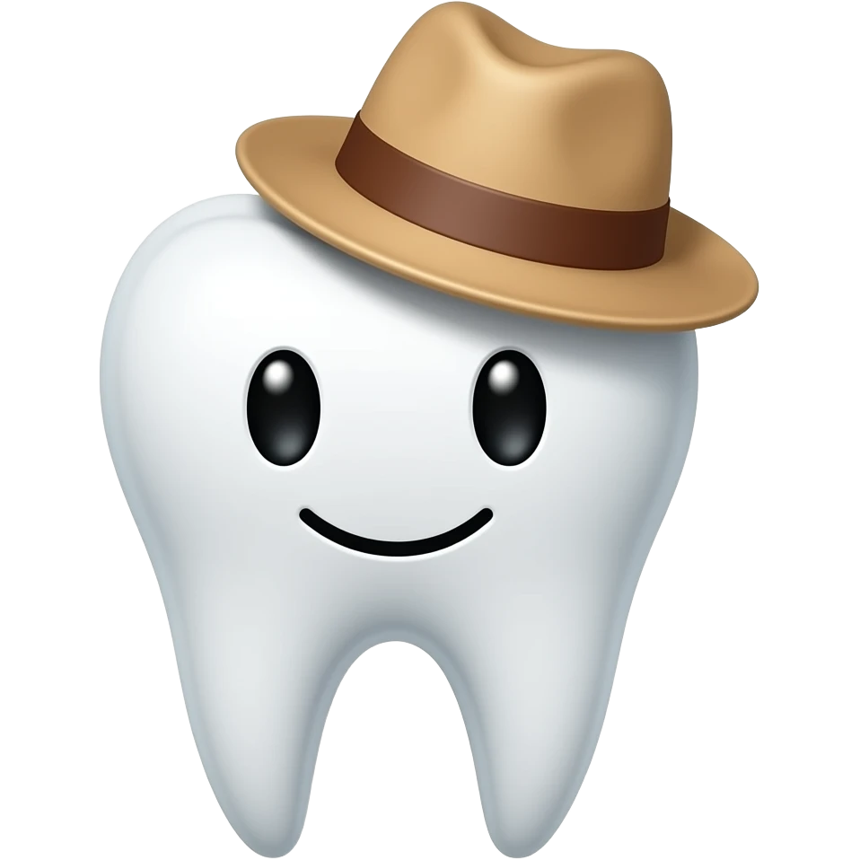 tooth with hat emoji