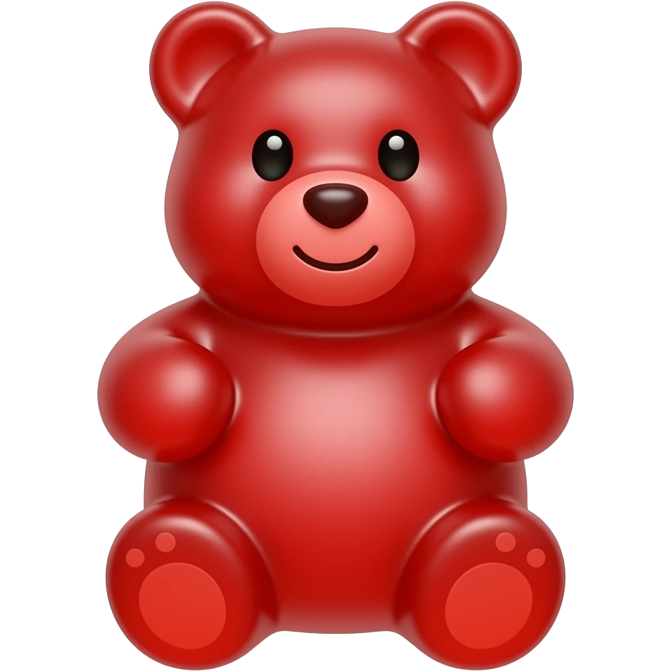 Fat All Red Gummy bear emoji