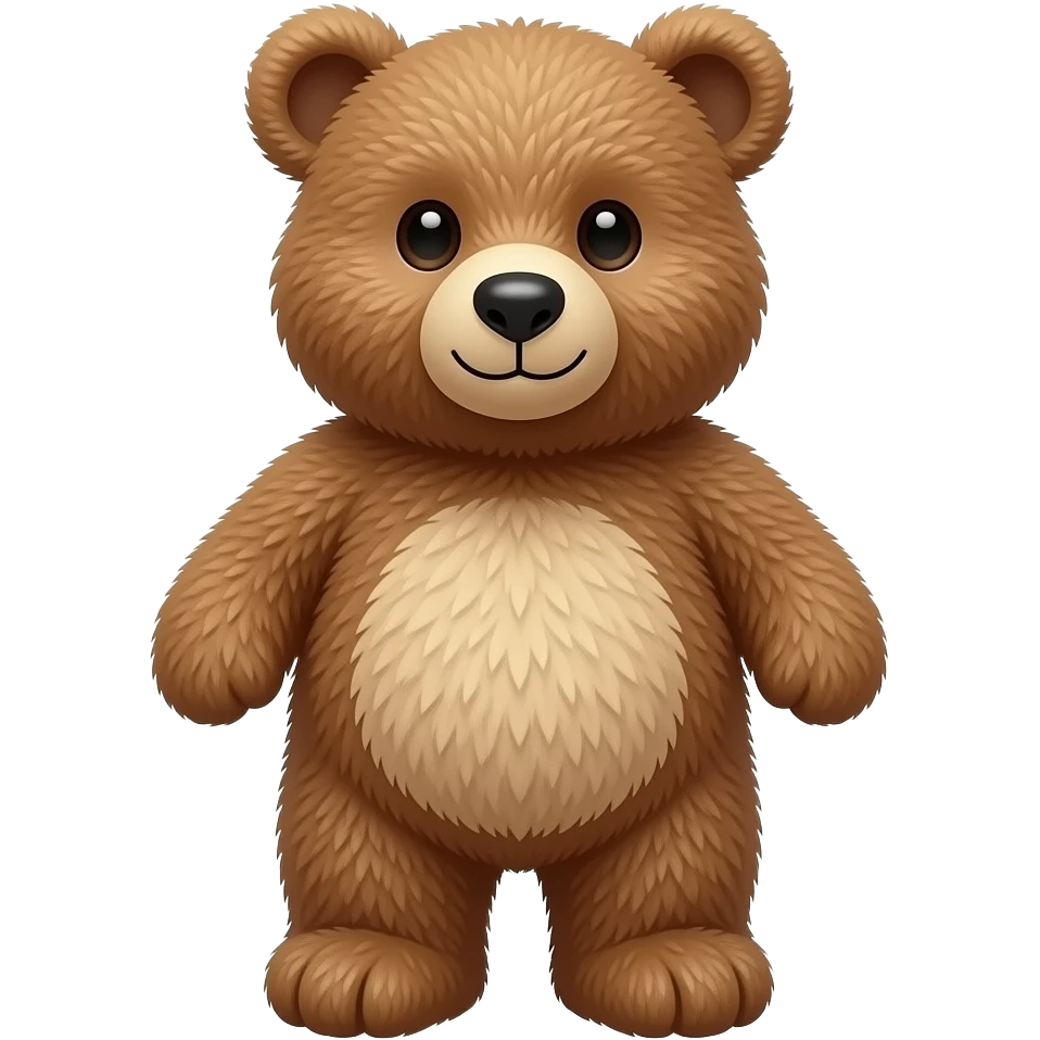 нарисуй плюшевого реалистичного мишку emoji