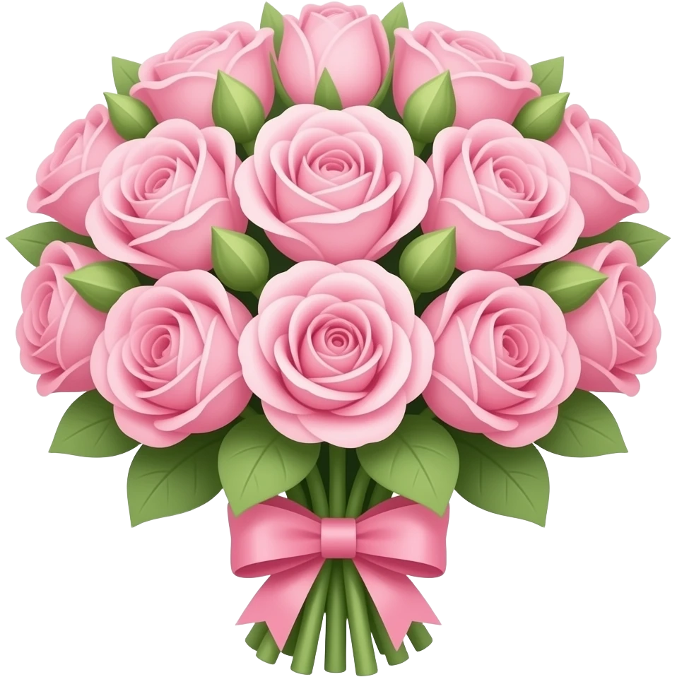 pastel pink flowers bouquet huge with a small pink bow emoji