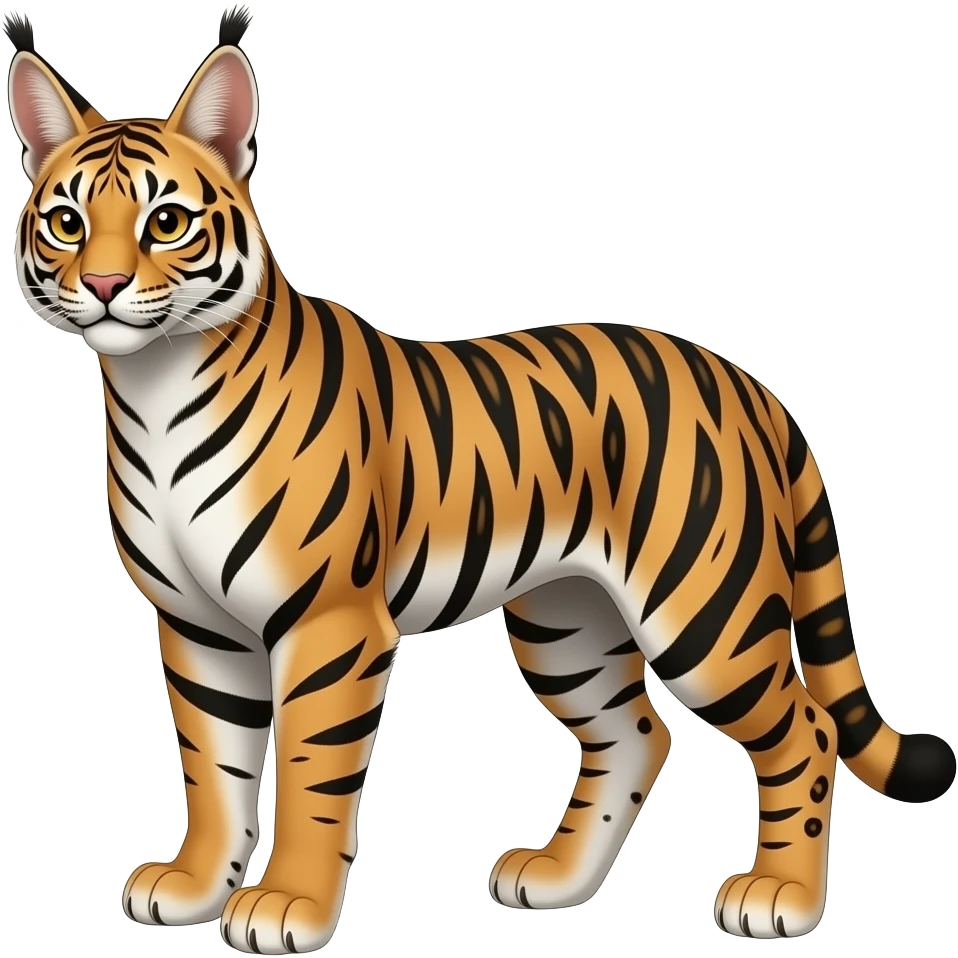 Rishboland Tiger-Caracal-Leopard-Serval-hybrid, full body emoji