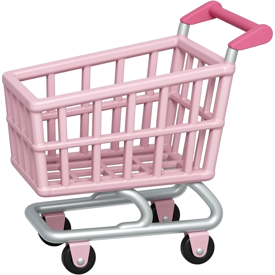 carrinho de compras rosa emoji