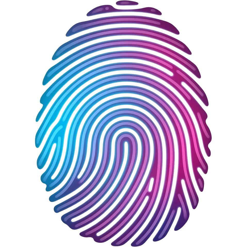 fingerprint neon color emoji