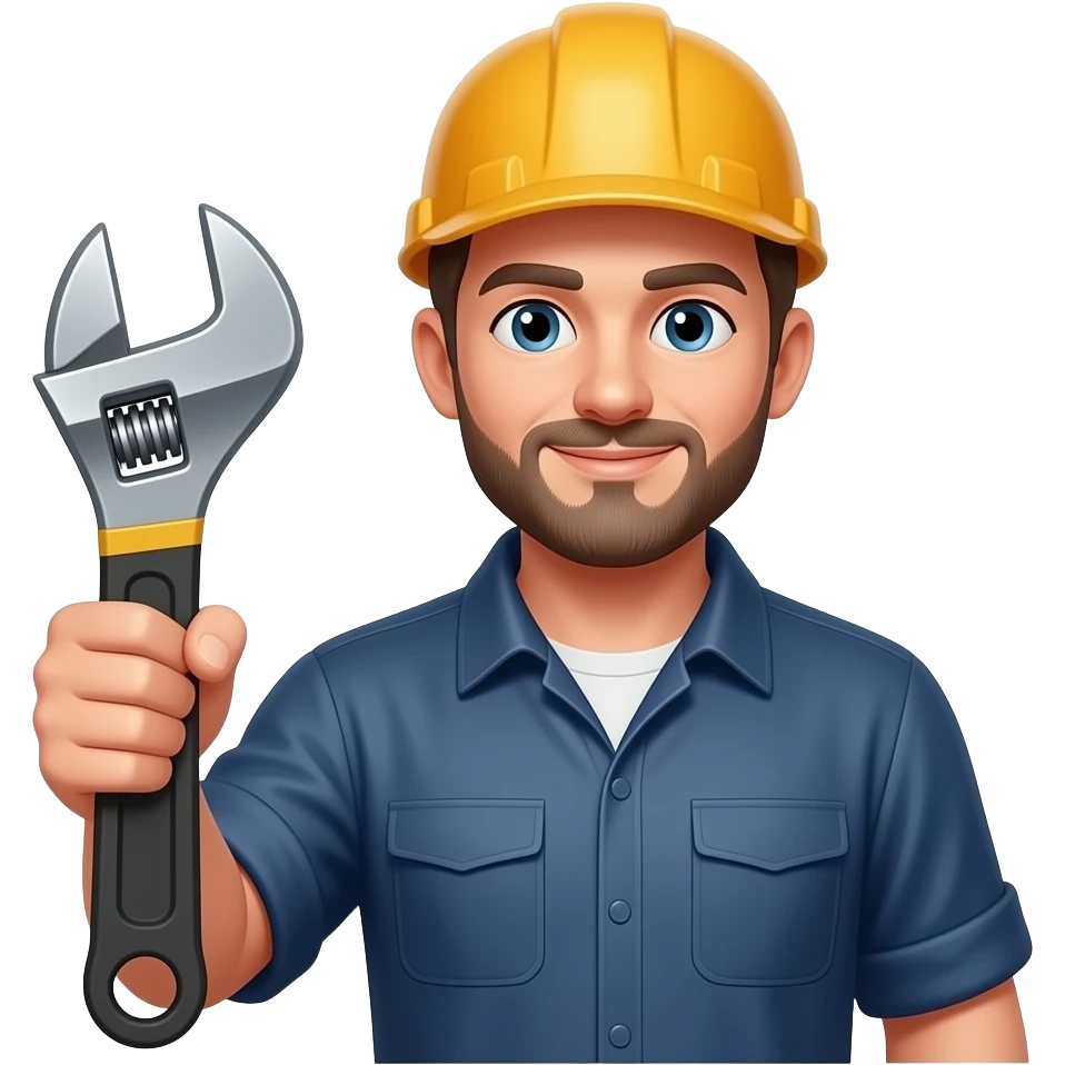 workshop man holding wrench in his hand emoji