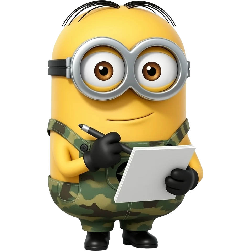 minion military writing emoji