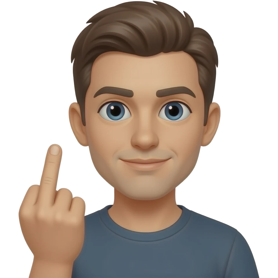 😶+🖕 meta como emoji não como pessoa emoji