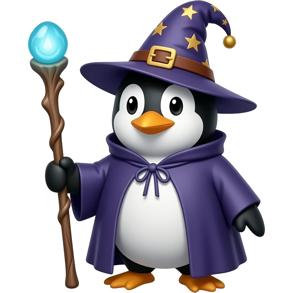 Penguin Wizard emoji
