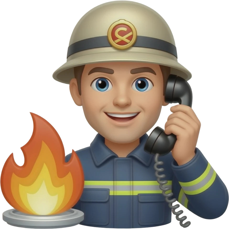 answering  CENTRAL phone with fire siren emoji