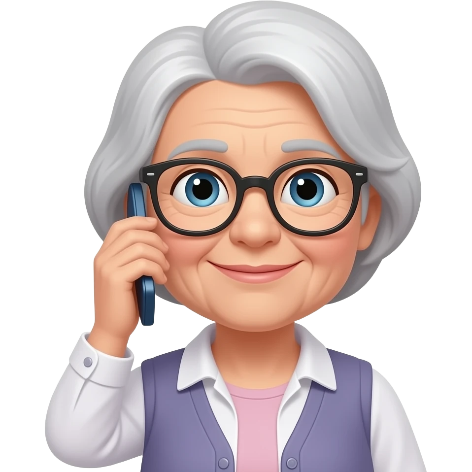 grandmother with phone emoji