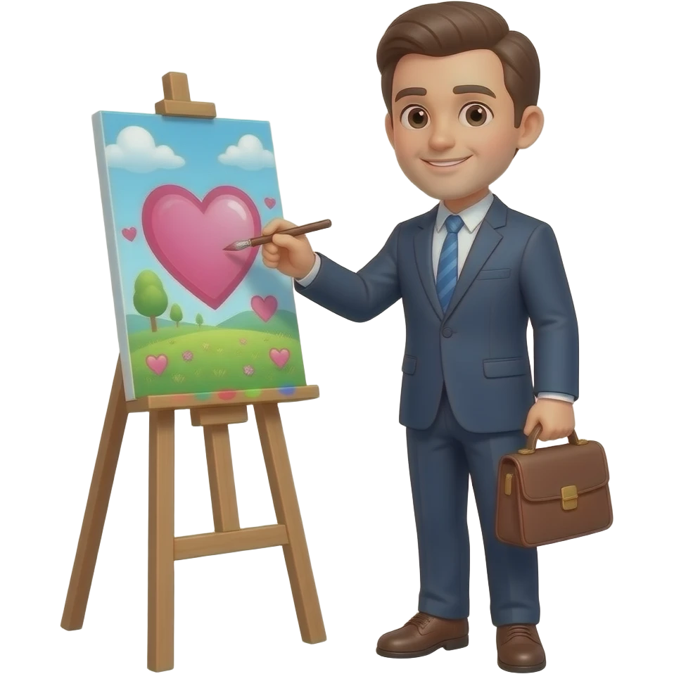 👨🏻‍💼🙎🏻‍♂️💞 🎨🖌️ emoji