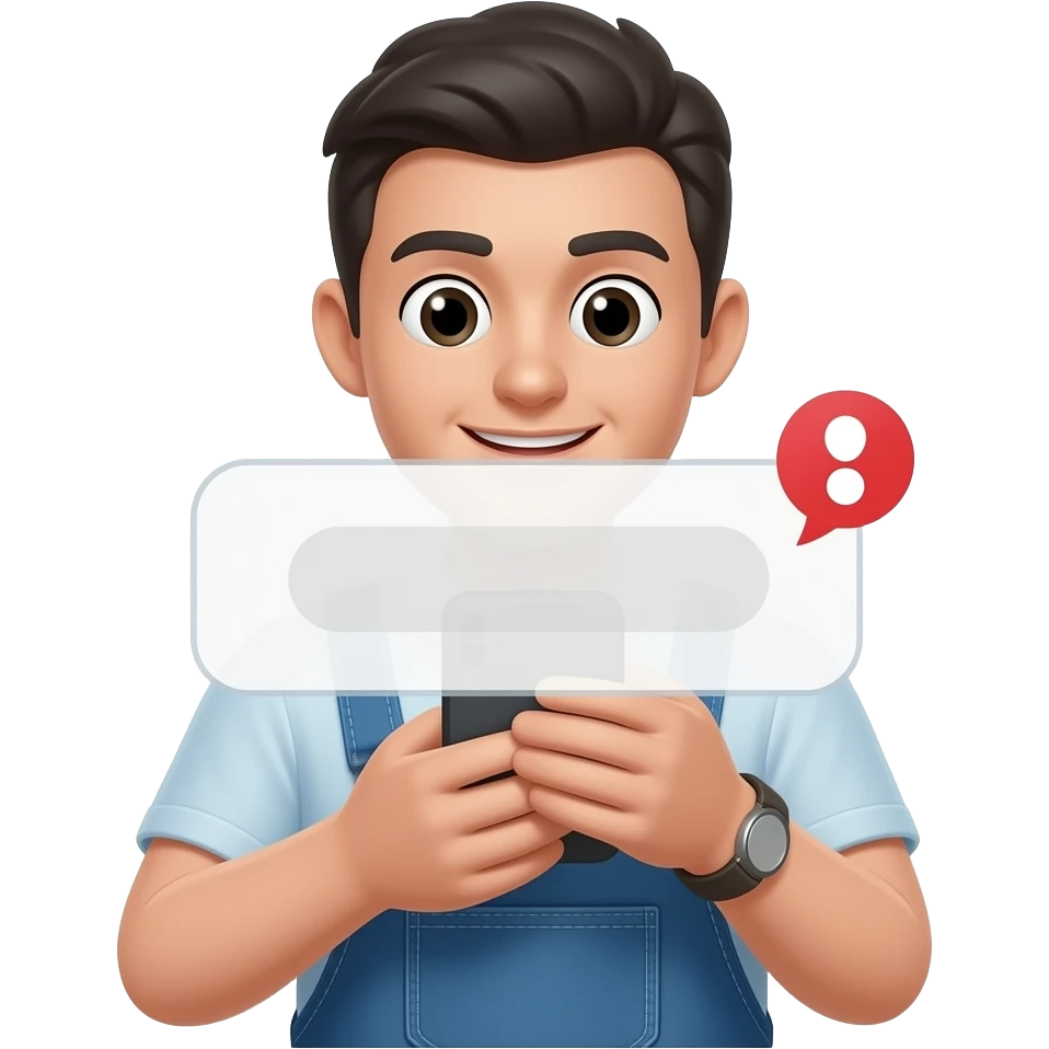 휴대폰 앱에서 알림이 온 장면 emoji