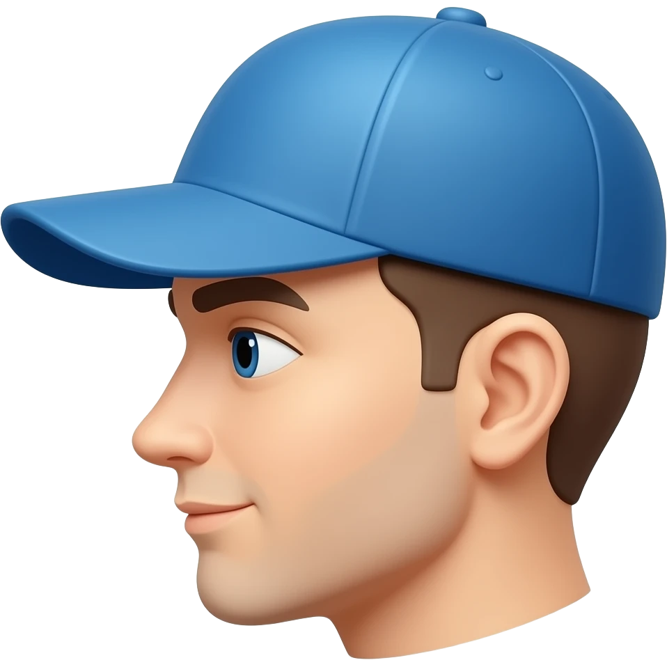 blue cap side profile without face emoji