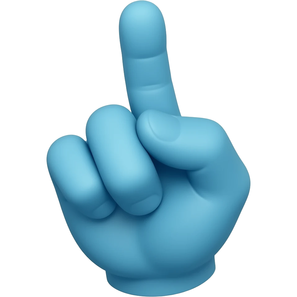 Middle finger blue skin tone emoji