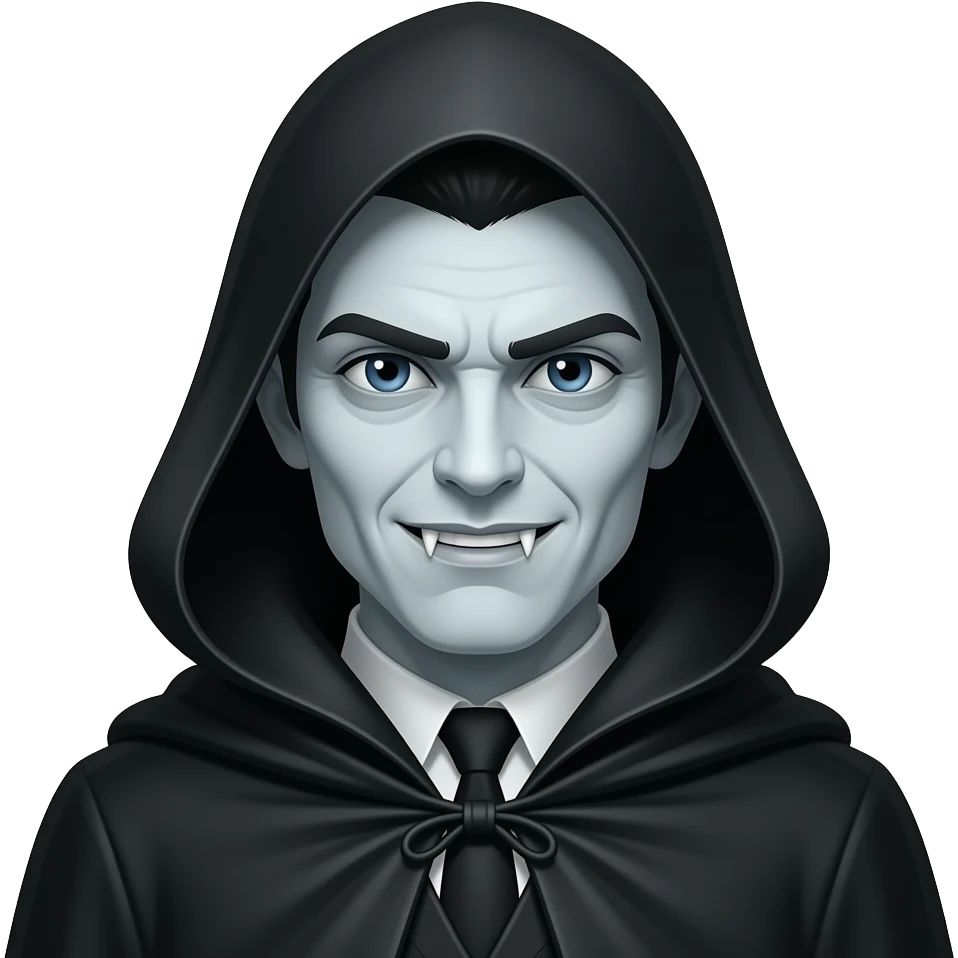 vampire in cape hood emoji