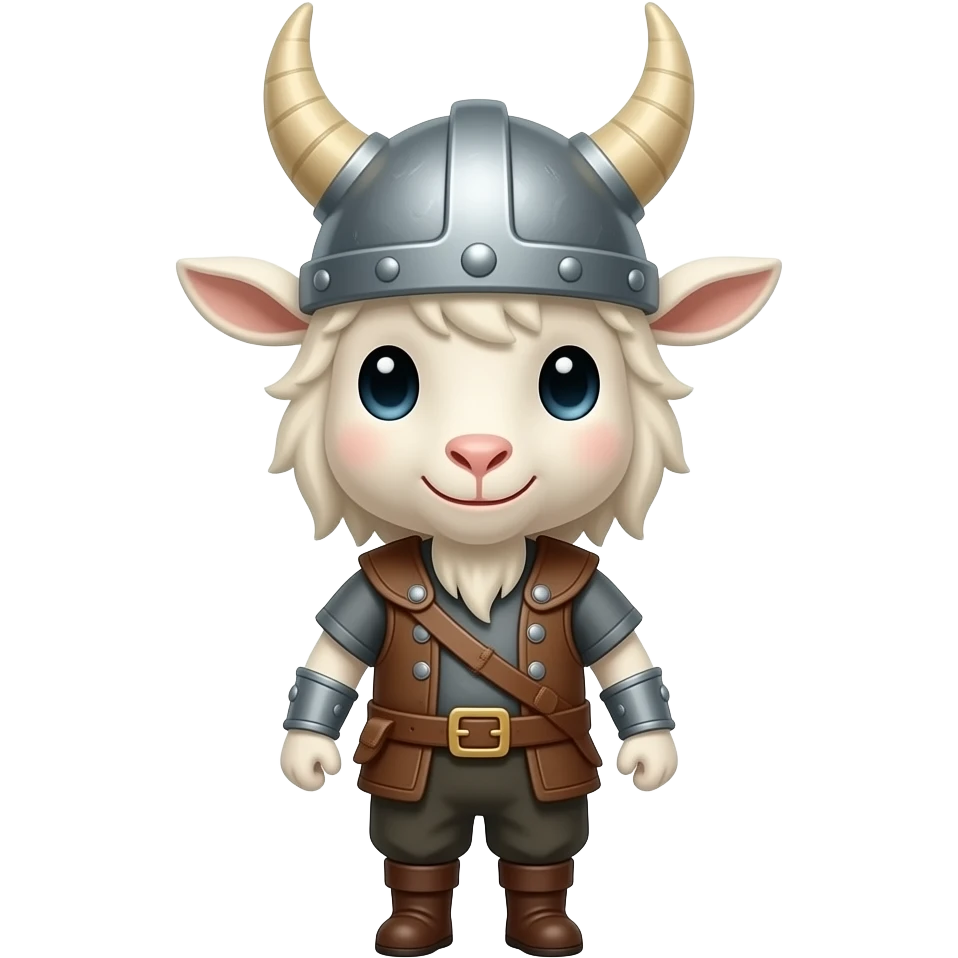 burst up cute, simple viking goat emoji