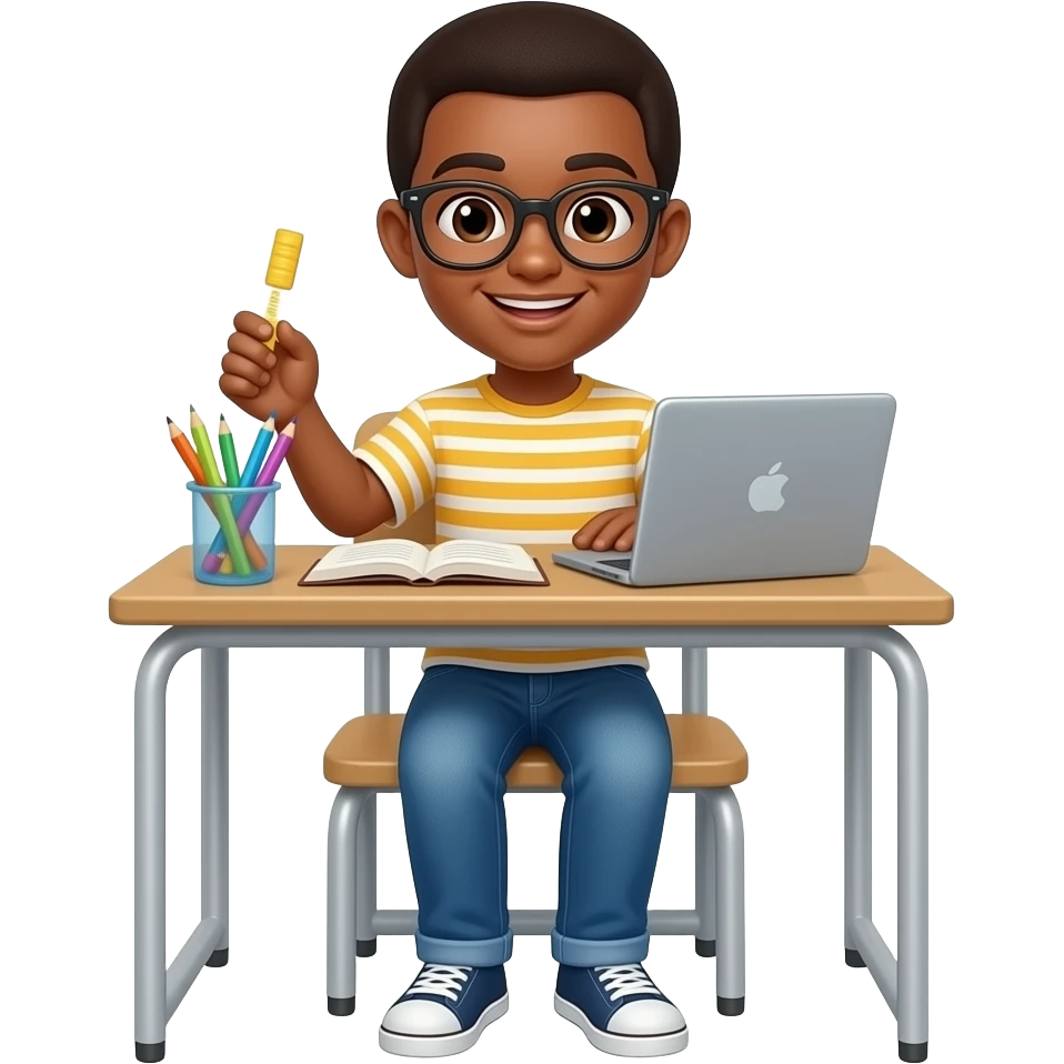 A math lover student doing math emoji