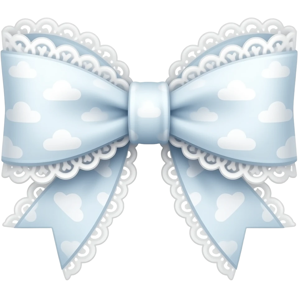Cute cloudy white bow lace coquette bow emoji
