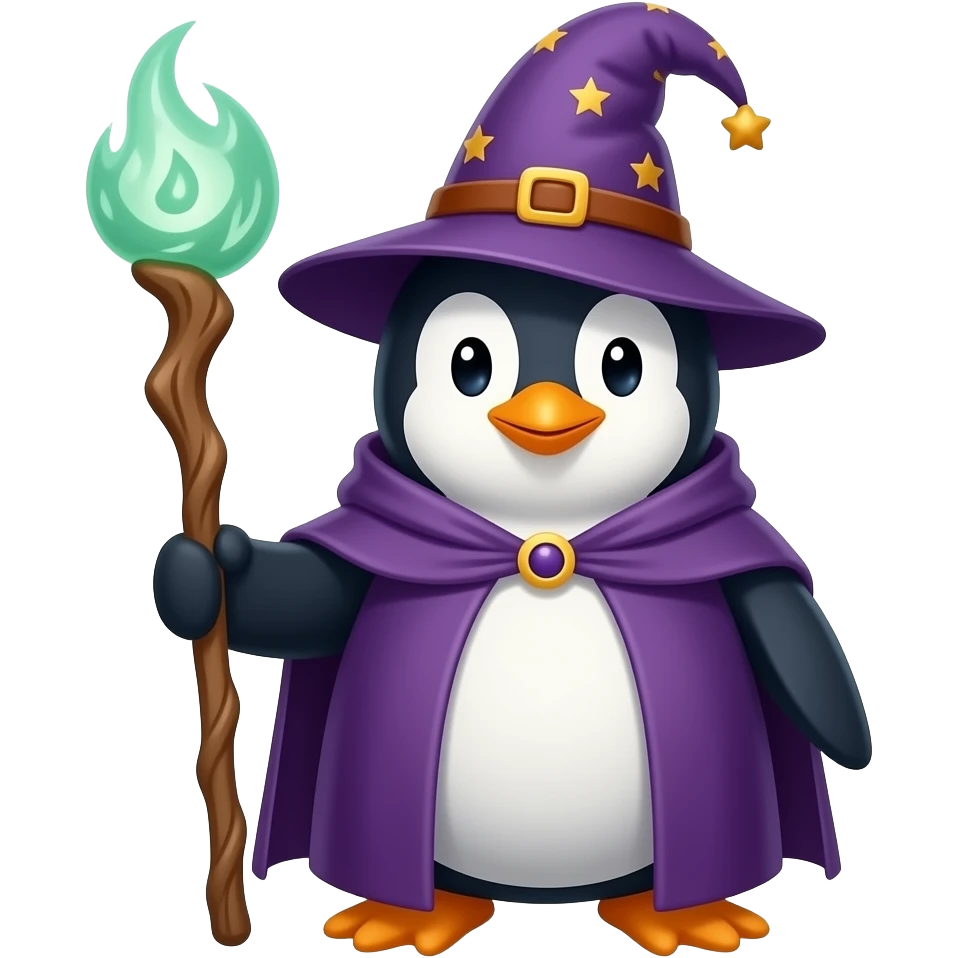 Penguin Wizard emoji