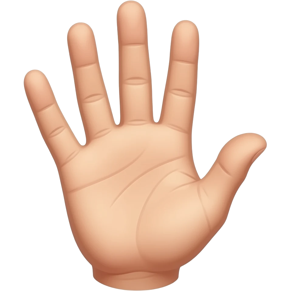 Рука с восьми пальцами emoji