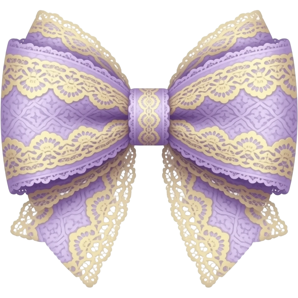 light purple and ligth yellow bow lace coquette bow emoji