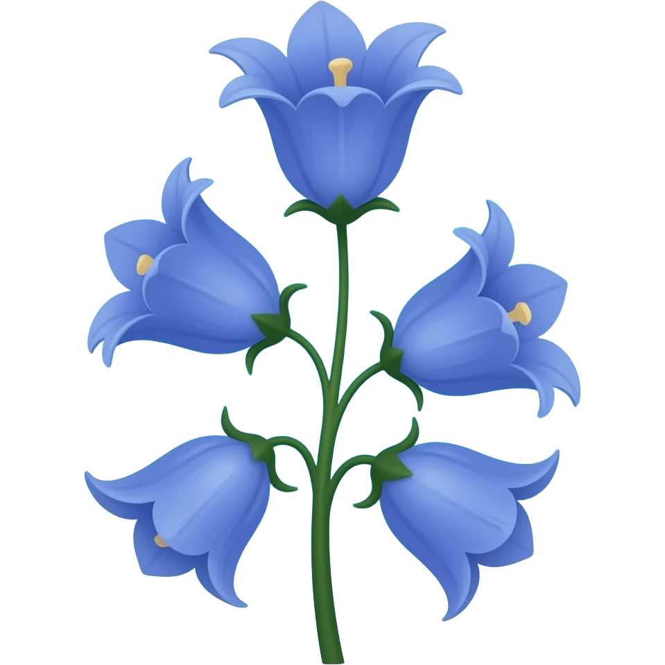 Sky light teal colour Blue bells flowes emoji
