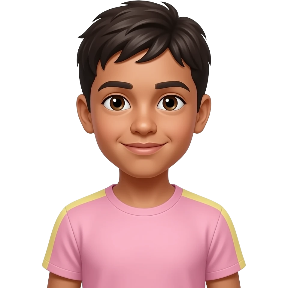 Ha la pelle scura vengo dal Brasile ho 11 anni e adoro il rosa e il giallo pastello ho la pelle più chiara e ho solo una maglietta sola emoji