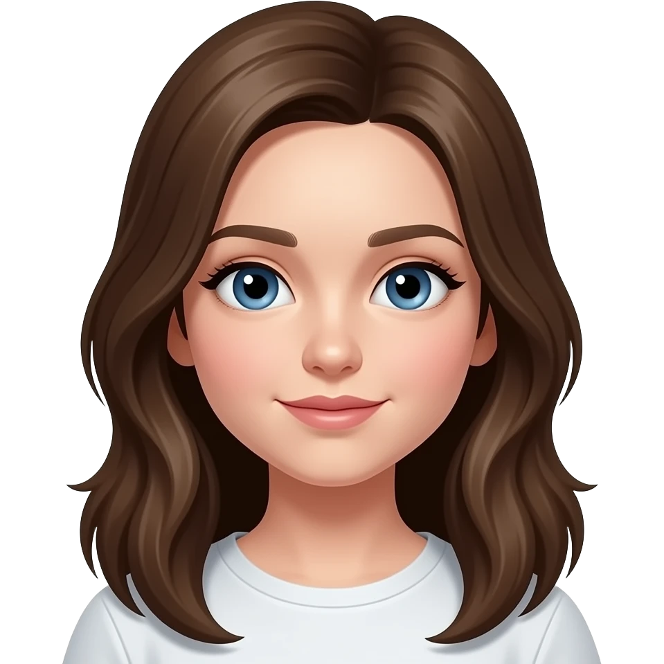 Dunkelblondeshaar, Mädchen, Blau-b emoji