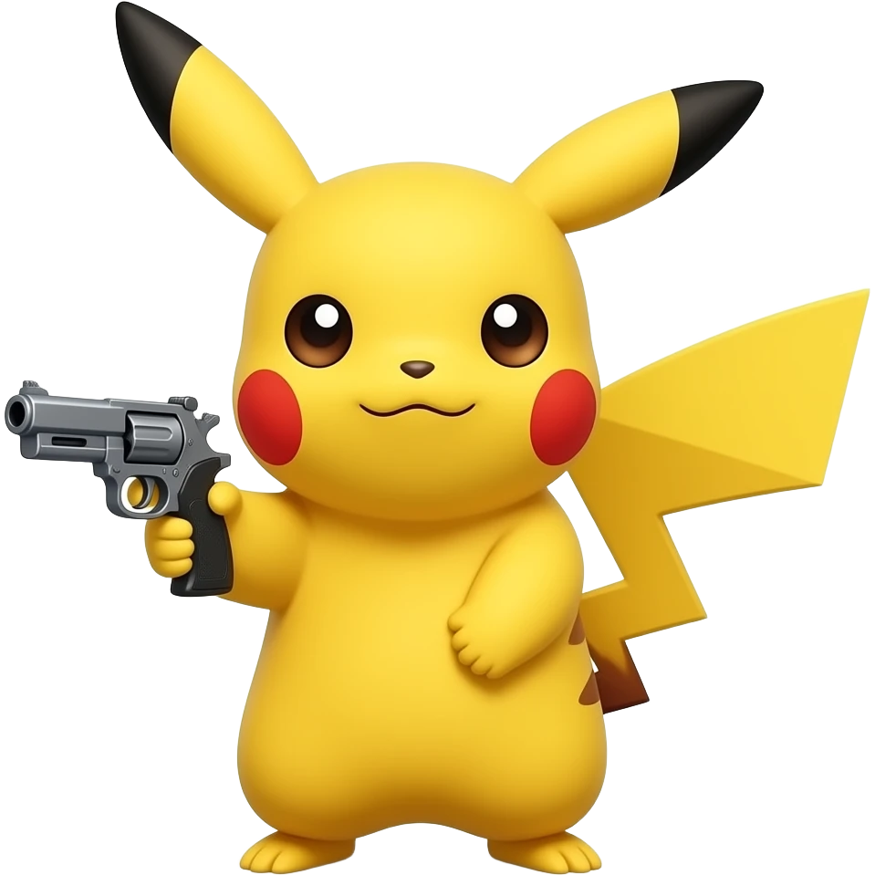Pikachu with gun emoji