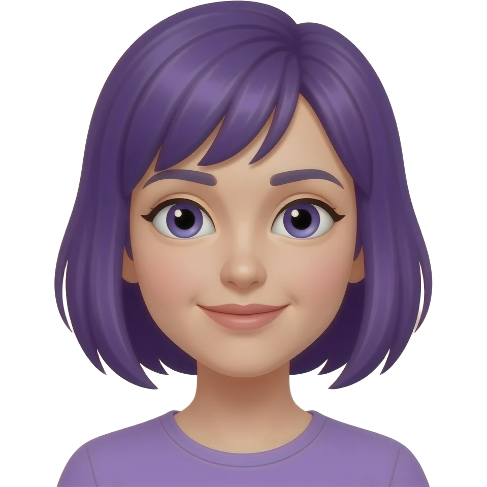 short purple hair emoji