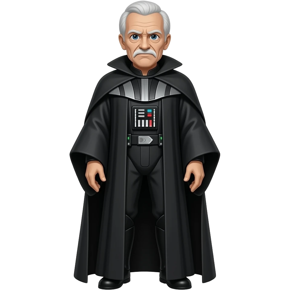 Full Length body Realistic Darth Sidious, old, wrinkled, gray skin emoji