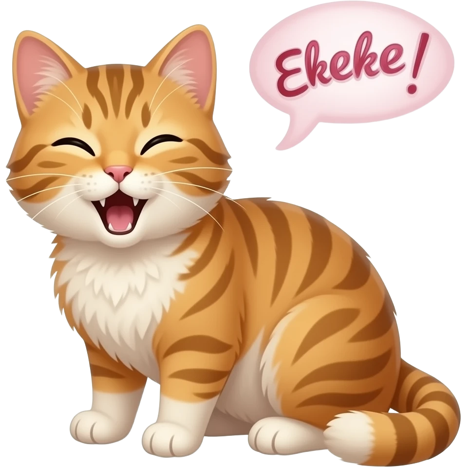 Cat Chirping Saying "Ekekek" emoji